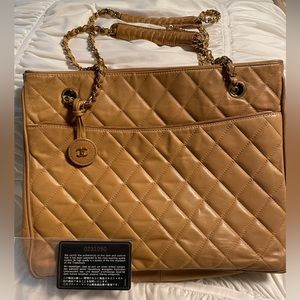 Chanel Beige Lambskin Tote